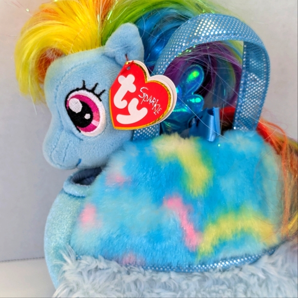 Rainbow Dash Beanie Babies Collection My Little Pony w/ Soft & Fuzzy Carry Purse - Picture 2 of 7